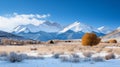 a snowy mountain range with a clear blue Royalty Free Stock Photo