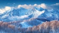 Snowy Mountain Range Winter Landscape Royalty Free Stock Photo