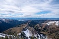 Snowy mountain ridges in the Bridger-Teton National Forest of Wyoming, on a summit Royalty Free Stock Photo