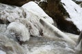 Snowy mountain river in the Altai Republic Royalty Free Stock Photo