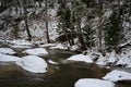 Snowy mountain river in the Altai Republic Royalty Free Stock Photo