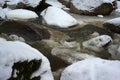 Snowy mountain river in the Altai Republic Royalty Free Stock Photo