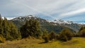 Snowy mountain summit in Los Alerces National Park Royalty Free Stock Photo