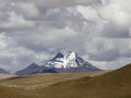 Snowy mountain under sky