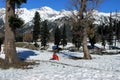 Snowy mountain valley in Kashmir in India.