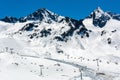 Snowy mountainous landscape in Stubai Glacier area in Tyrol, Austria Royalty Free Stock Photo