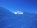 Snowy mountains of the Dolomiti from the sky track Royalty Free Stock Photo