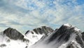 Snowy Mountains Mountain Peak with blue sky background