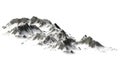 Snowy Mountains - Mountain Peak - isolated on white Background Royalty Free Stock Photo