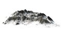 Snowy Mountains - Mountain Peak - isolated on white Background