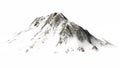 Snowy Mountains - Mountain Peak - isolated on white Background Royalty Free Stock Photo
