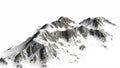 Snowy Mountains - Mountain Peak - isolated on white Background Royalty Free Stock Photo
