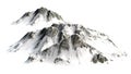Snowy Mountains - Mountain Peak isolated on white Background Royalty Free Stock Photo