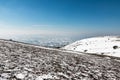 Snowy mountains panorama on a bright day Royalty Free Stock Photo