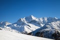 Snowy mountains peak in the winter Alps Royalty Free Stock Photo