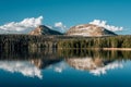 Snowy mountains reflecting in Trial Lake, in the Uinta Mountains, Utah Royalty Free Stock Photo