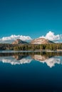 Snowy mountains reflecting in Trial Lake, in the Uinta Mountains, Utah Royalty Free Stock Photo