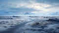 Ethereal Mountain Landscape: Icy Path In Post-apocalyptic Style