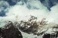 Snowy mountains in Salkantay, Cusco, Peru Royalty Free Stock Photo
