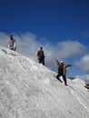 Snowy mountains in the summer