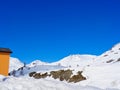 snowy mountains on the top