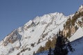 Snowy mountains in Utah in little cottonwood canyon