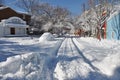 Snowy Neighborhood Royalty Free Stock Photo