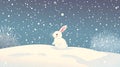 White Rabbit in Snowy Landscape Royalty Free Stock Photo