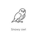 snowy owl icon vector from owl collection. Thin line snowy owl outline icon vector illustration. Outline, thin line snowy owl icon