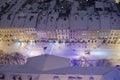 Snowy panorama of Lvov on Christmas Eve Royalty Free Stock Photo