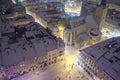 Snowy panorama of Lvov on Christmas Eve Royalty Free Stock Photo