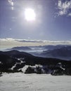 Snowy Panorama View Of The Dolomites, Trentino