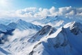 Snowy Panorama View From The Top Captures The Beauty Of Mountains