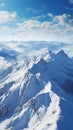 Snowy Panorama View From The Top Captures The Beauty Of Mountains