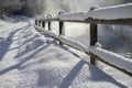 Snowy path by the river, Mojstrana, Slovenia