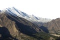 Snowy peak over white background.