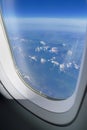 Alps from aircraft window Royalty Free Stock Photo
