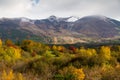 Snowy peaks and autumnal colurs in the Daisetsuzan