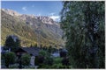 Snowy picks of Apls, view from the Chamonix, France