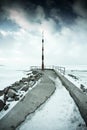 Snowy pier