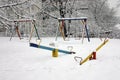 Snowy Playground Royalty Free Stock Photo