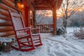 Snowy porch meditation Peaceful winter morning mindfulness moments