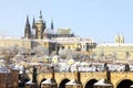 Snowy Prague gothic Castle