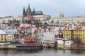 Snowy Prague gothic Castle, Czech Republic Royalty Free Stock Photo