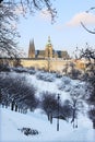 Snowy Prague gothic Castle, Czech Republic Royalty Free Stock Photo