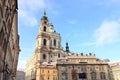 Snowy Prague St. Nicholas' Cathedral Royalty Free Stock Photo