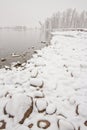 Snowy Riverbank Landscape Royalty Free Stock Photo