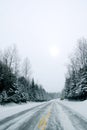 Snowy road Royalty Free Stock Photo