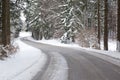 Snowy road Royalty Free Stock Photo