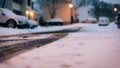 Snowy road close view asphalt winter